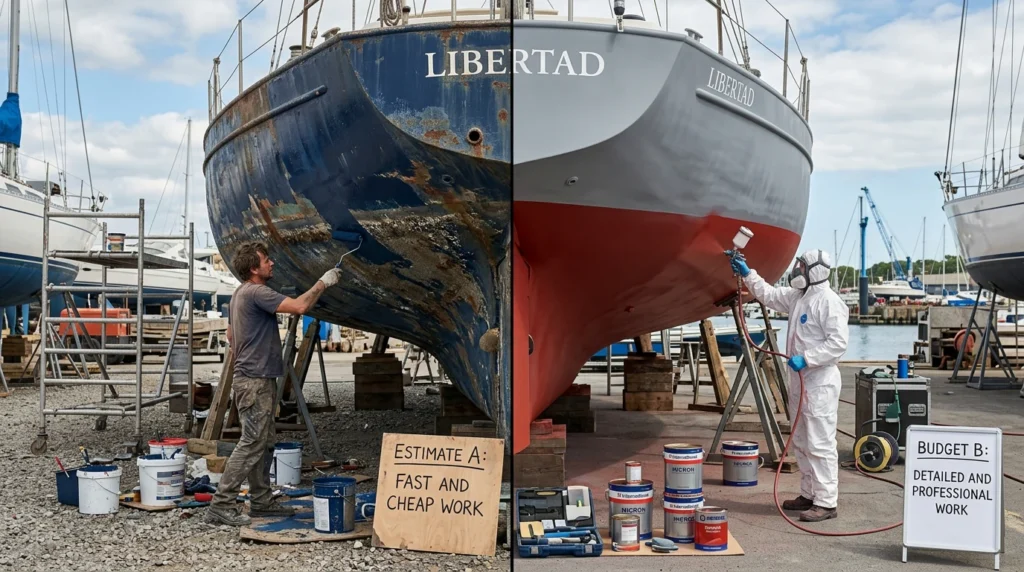 Pintar barato vs pintar bien un casco: las diferencias que de verdad se notan en el agua