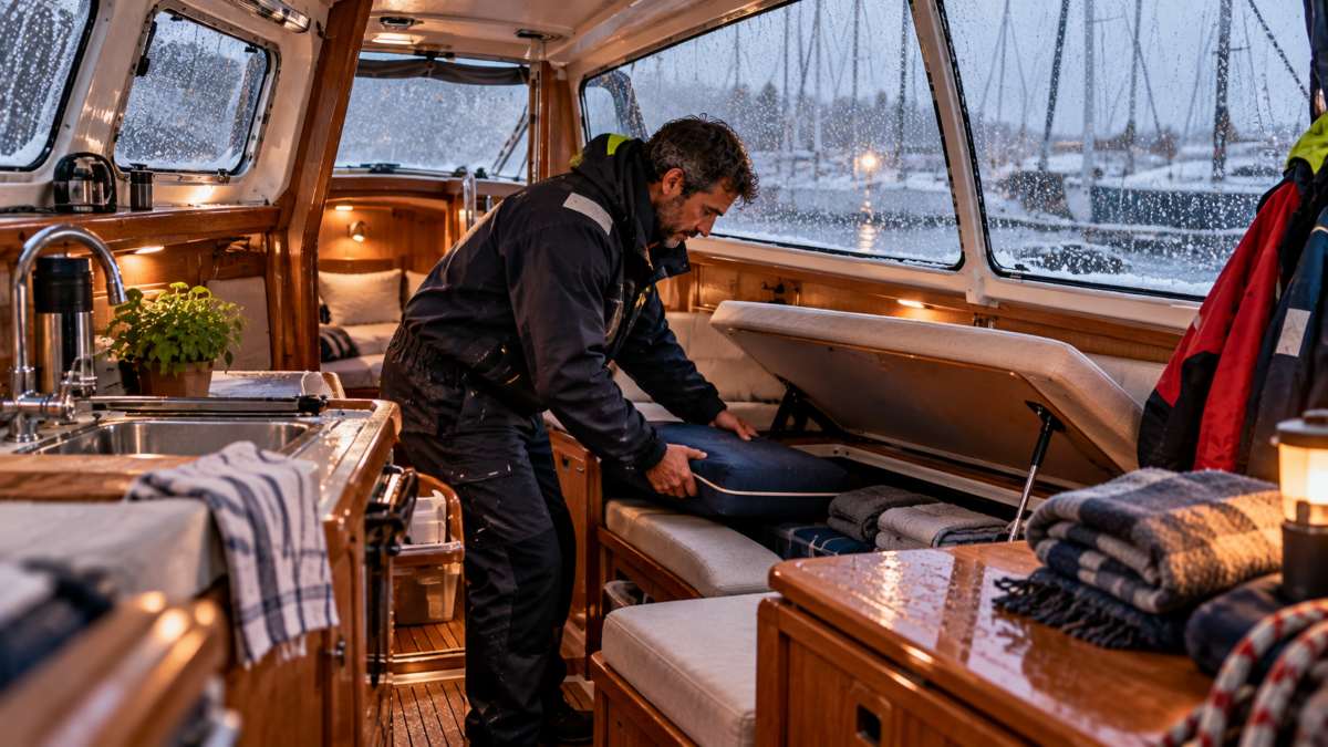 preparar el interior del barco para el invierno